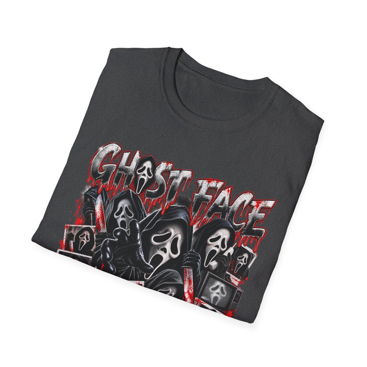 Ghost Face Horror T-Shirt — Vintage Slasher Mask Graphic Tee