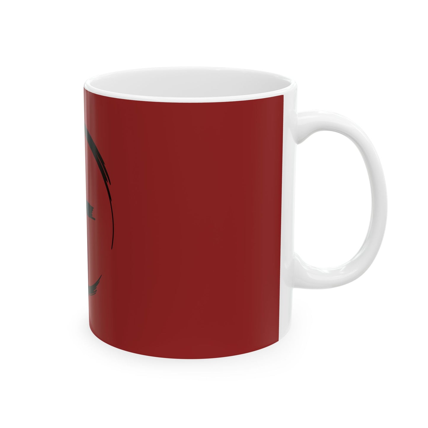Christian Cross Ceramic Mug — Red Brushstroke Faith Coffee Cup (11oz & 15oz)