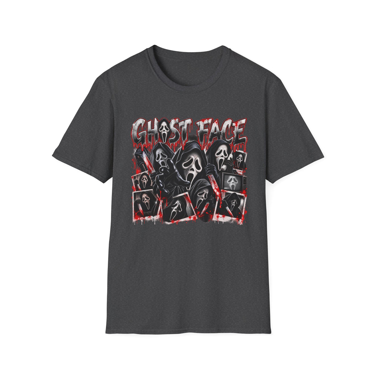 Ghost Face Horror T-Shirt — Vintage Slasher Mask Graphic Tee